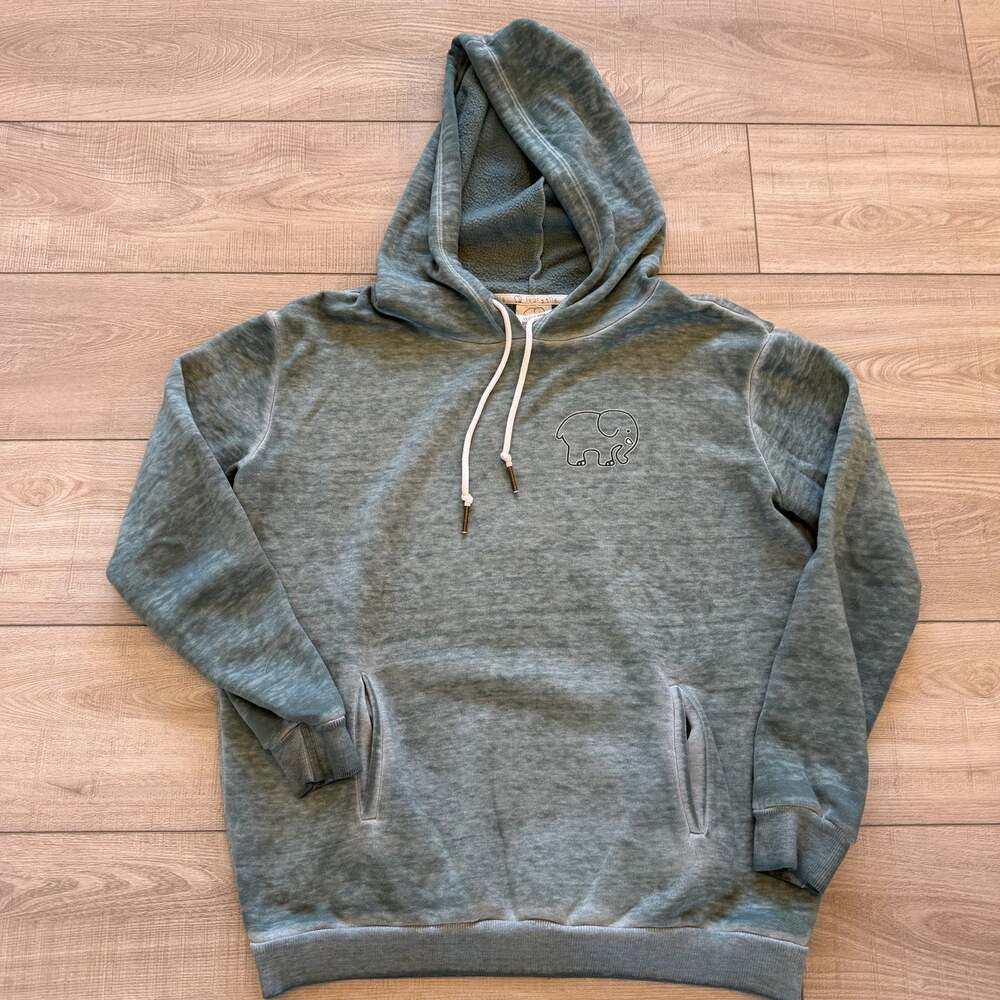 Ivory Ella Hoodie Womens S Green Burnout Fleece